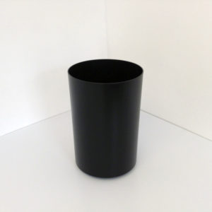 Tall Round Black Plastic Wastebasket