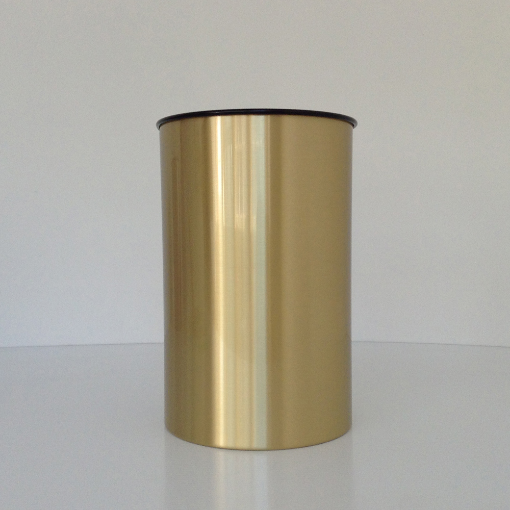 Brass Wastebasket with Satin Finish